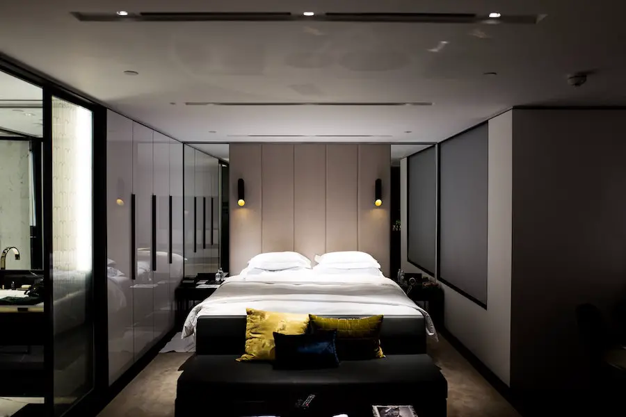 A bedroom, where sleeping is essential for muscle growth and recovery.